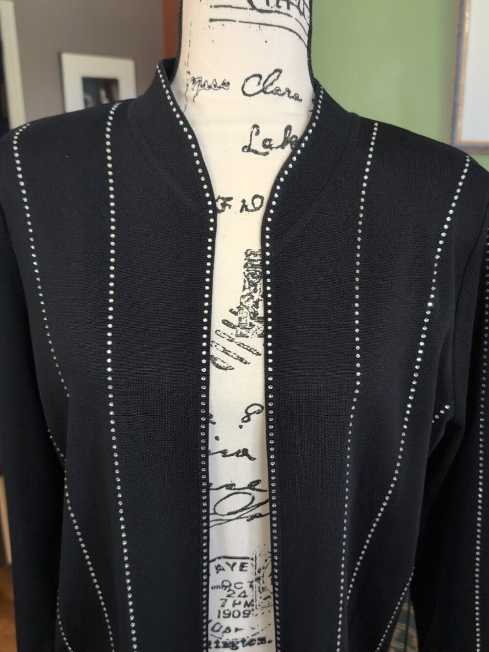 Ming Wang Elegant Rhinestone Jacket Sz L